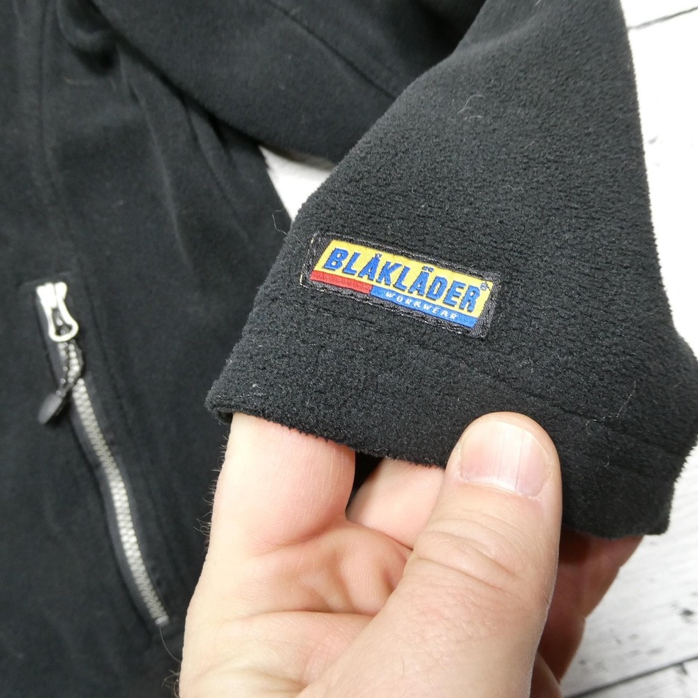 Blaklader Fleece Jacket Mens XL Black Workwear Full Zip Pockets Lined Collared - Picture 2 of 10